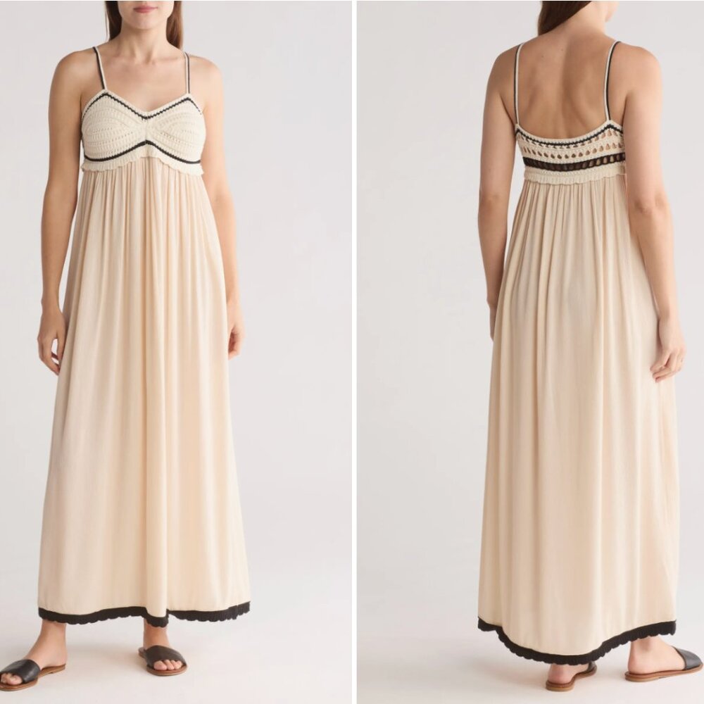 STITCHDROP - Kuhulu Crochet Trim Babydoll Dress